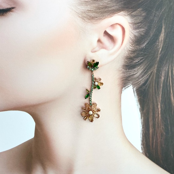 Kate Spade Crystals Blooms Garden Statement Earrings - Picture 2 of 5